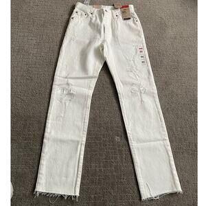 Levis 501 High Rise Straight Distressed Jean